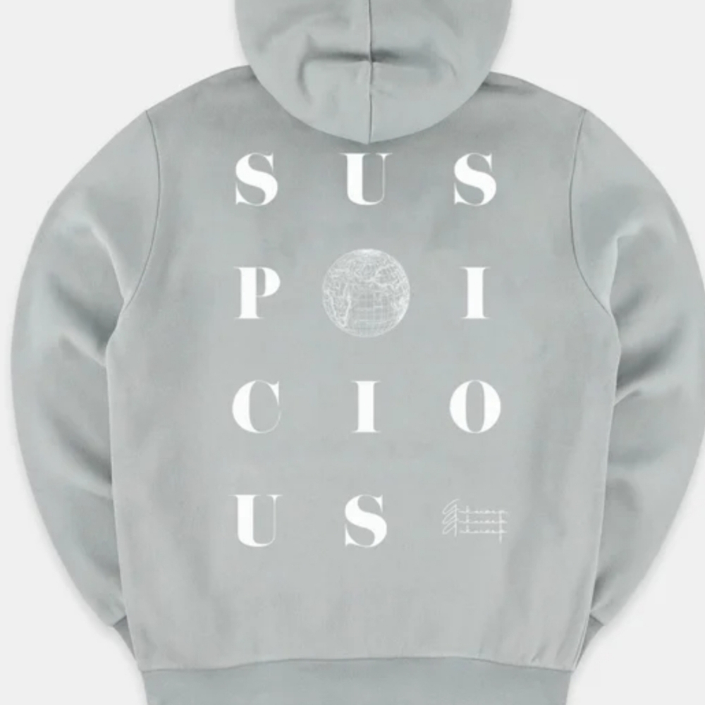Mens M Suspicious Antwerp The Playground Hoodie Rain // White